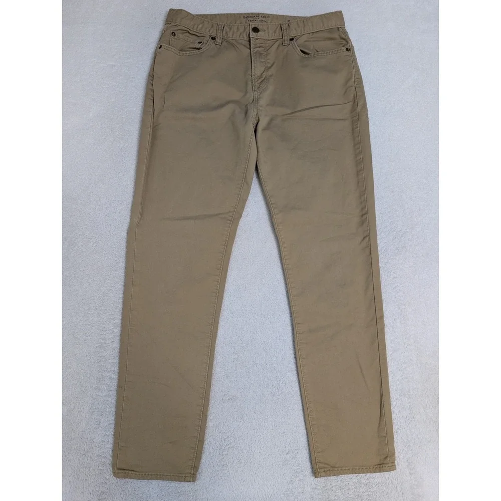 Banana Republic Travel Jeans Mens 32x32 Beige Athletic Fit‎ Stretch Denim Pants
